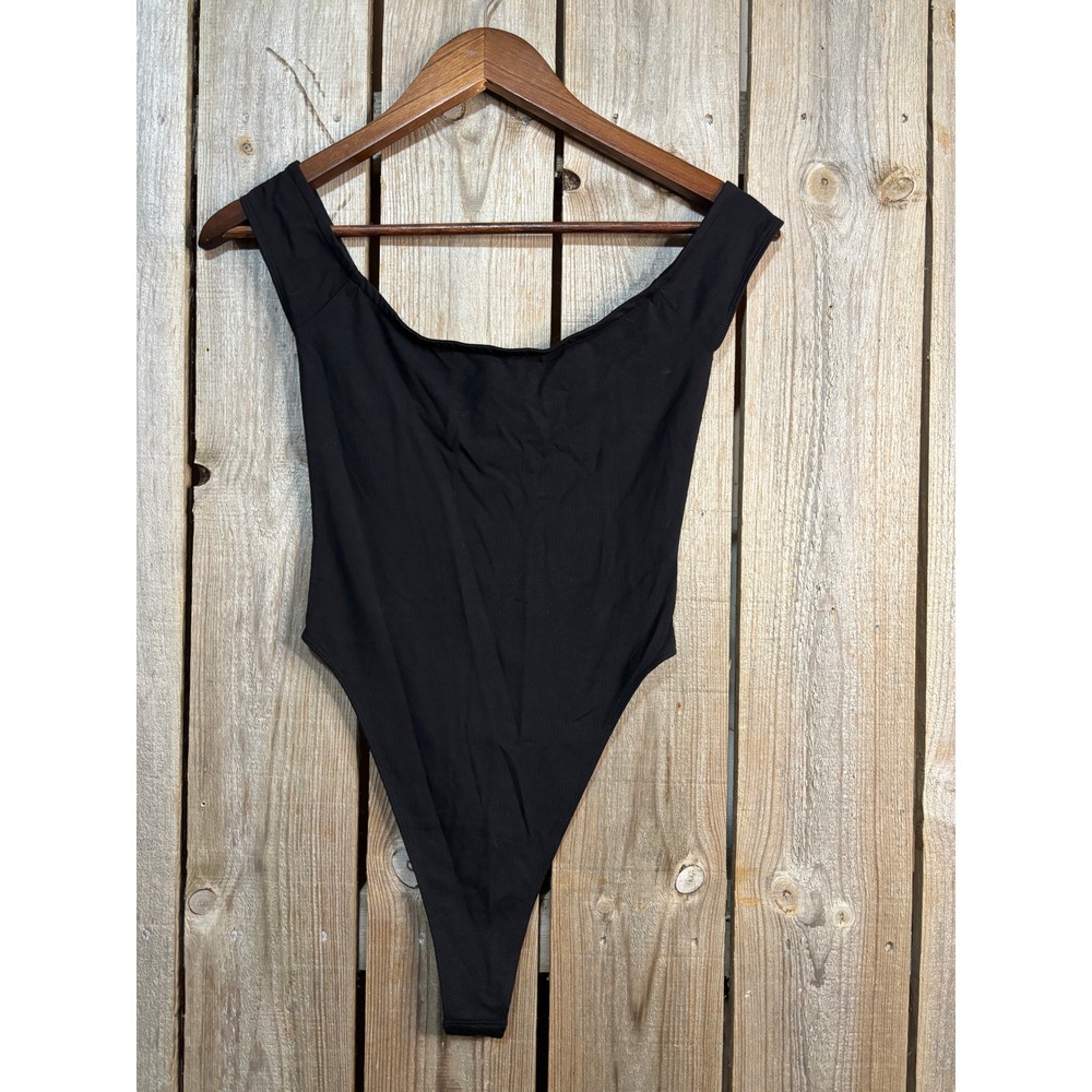Kith Women Black Script Logo Bodysuit Square Neck KHW030369 Small